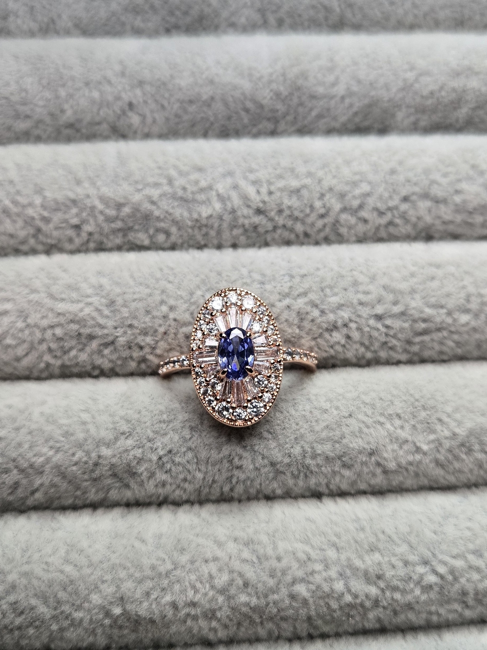 Size 7 Tanzinite Cubic Zirconia Rose Gold Plated She Brings The Heat Bomb Party